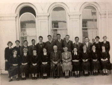 Black and white photograph of Williamstown High School Prefects 1953