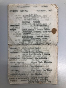 Swimming sports program 1948