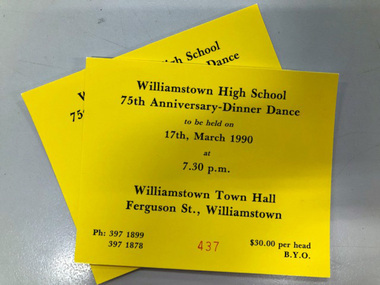 Dinner dance ticket 1990