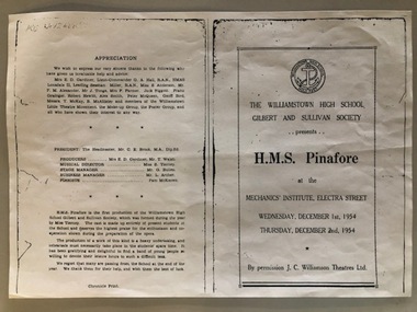 H.M.S. Pinafore program 1954