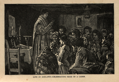 Image, Life in Ireland - Celebrating Mass in a Cabin, c1864, c1864