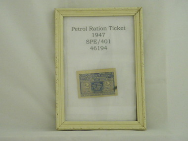 Memorabilia - Petrol Ration Ticket (in Frame)