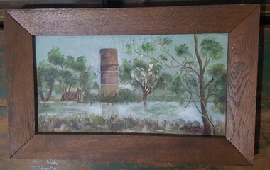 Oil painting Numurkah Water Tower
