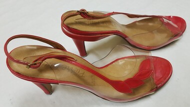 Ladies red high-heel shoes