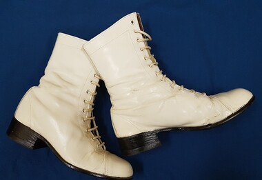 White marching boots