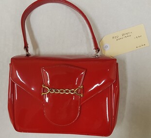 Ladies handbag - red vinyl