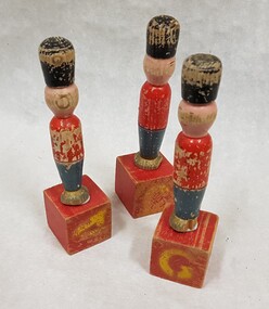 3 x Wooden Toy Soldiers