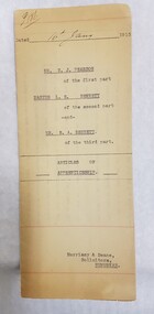 Legal Document - Articles of Apprenticeship