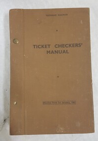Book, Victorian Railways Ticket Checkers' Manual