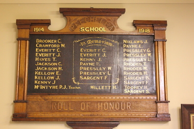 Peechelba State School Honour Board 1914-1918