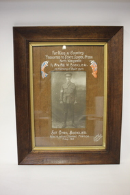 Memorabilia - Framed Photograph, Private Cyril Buckler, c1916