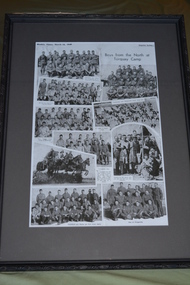 Framed newspaper article, Boys from the North at Torquay Camp, 16 March 1940
