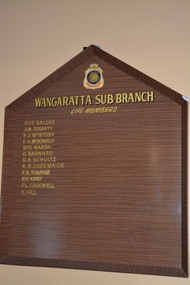 Honour Board, Wangaratta Sub Branch Life Members