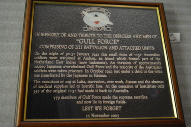 Memorabilia - Framed Tribute, Wangaratta Picture Framers, Gull Force