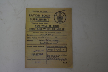 Souvenir - Ration Book, 1988