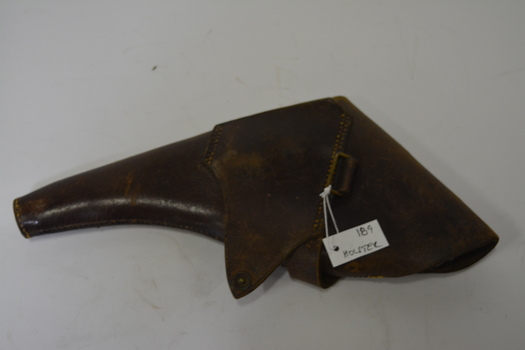Brown leather revolver holster
