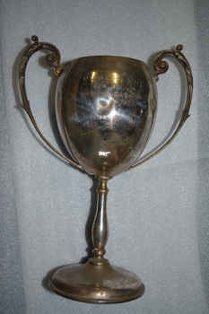 Silverplated Punch Cup Trophy with side arms on a base