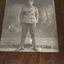 Framed timber mounted black and white photograph of WW1 Soldier 
