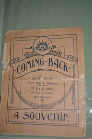 Small booklet souvenir with blue printing consisting of seven pages.