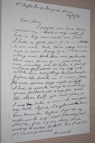 Photocopy of handwritten letter and  life history summary in black ink on white paper