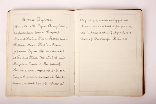 A brown velvet covered book with gold edged pages with handwritten calligraphy.