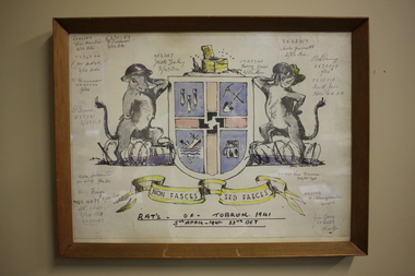 Framed Drawing - Coat of Arms, Rats of Tobruk 1941, 1941