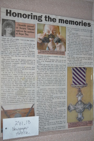 Newspaper - Newspaper Article, Honoring the Memories, Thursday 24 April 2003