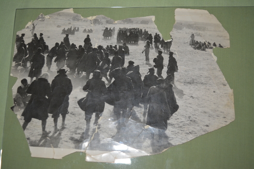 Black and white photograph of Italian prisoners of war.