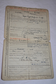 Discharge Certificate, Private Ernest LUCAS 88379 Middlesex Regt