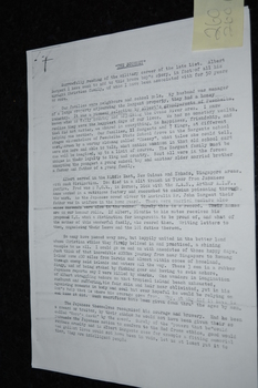 Photocopy of typed two paged essay