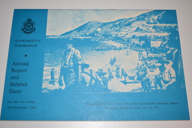 Booklet, Wangaratta Sub Branch - Annual Report and Balance Sheet