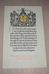 Document - Commemorative Scroll, R.J.C. Moore