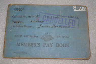 Financial record - Pay Book - RAAF, James Desmond Murray 142205