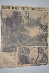Newspaper Cutting, Making it hot for the Japs - and the mosquitoes!