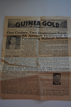 Four page cream coloured newspaper with black print and photographs.