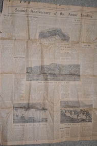 Large one sheet of yellow coloured newspaper with black print,  page 7 of The Argus