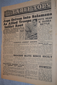 Newspaper, Table Tops, 22/8/1943