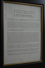 Framed Document, Catalina Flying Boat