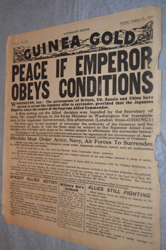 Two page cream coloured newspaper with black print.
