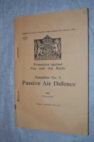 Booklet, Passive Air Defence, 1939