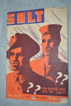 orange and brown image of soldier and sailor on journal cover