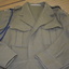 Army khaki cloth battle jacket with blue lanyard