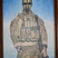 Watercolour painting of soldier wearing camouflaged uniform with  full vest