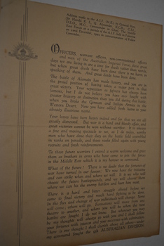 Printed formal address/essay prepared for distribution.