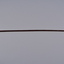 Long narrow round cane made from polished reddish/brown wood with brass metal tip and embossed silver top