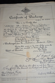 Certificate - Certificate of Discharge, c1945