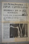 Newspaper consisting of 16 pages of large cream paper folded in half  with black printing and images