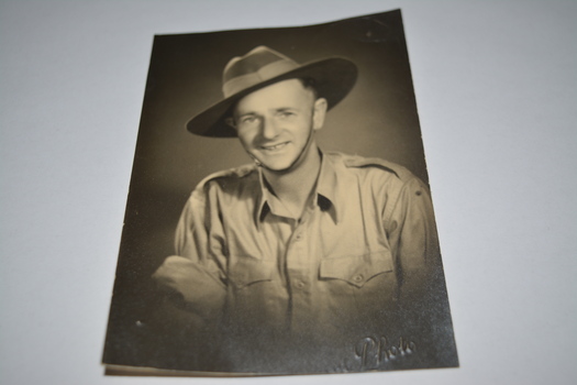 Black and white/sepia photograph of soldier 