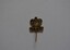 White metal crown shaped with capital A above scroll lapel badge with pin attached 