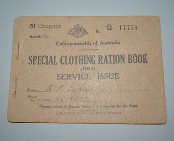 Brown cardboard booklet with  lettering in black ink on front cover containing 2 half  pages